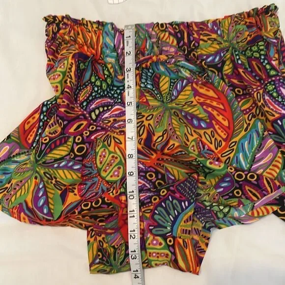 NWT Live 4 truth szS Colorful Leaf Print Two-Piece shorts with tube top set - Picture 15 of 17